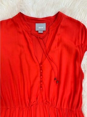 Maeve V-Neck Dress in Vibrant Red